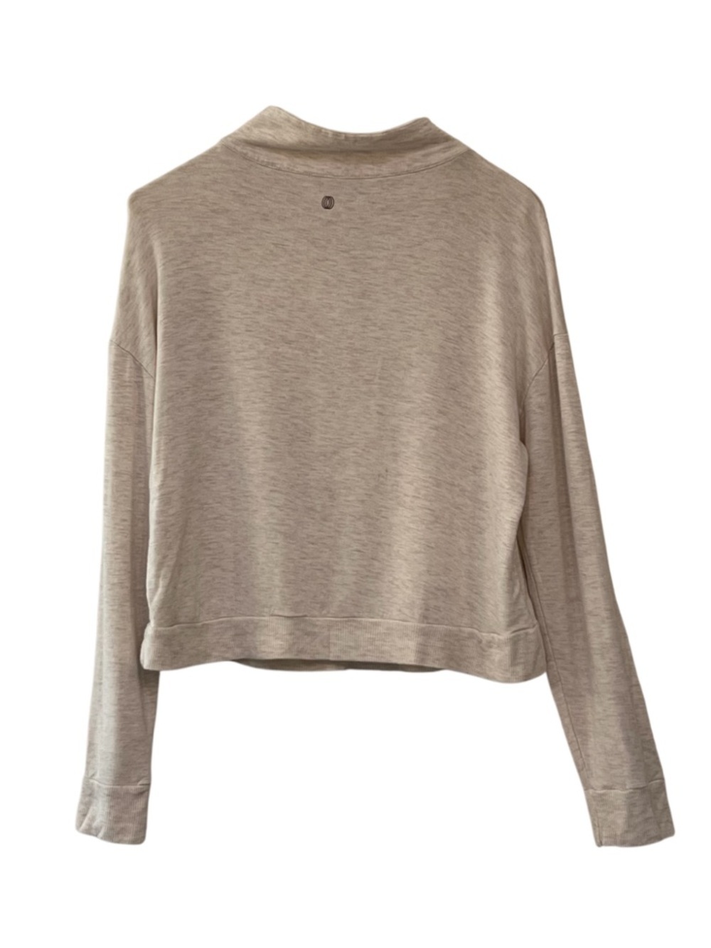 Balance Collection Julia Cropped Half Zip Pullover Heather Oatmeal French Terry - Picture 5 of 8